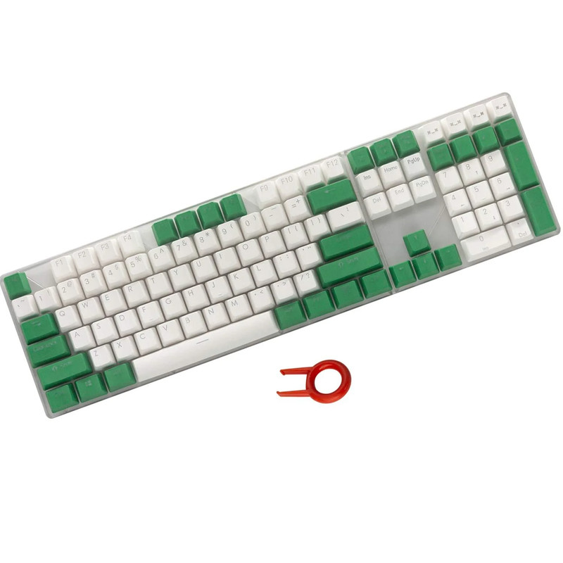 Happy Balls 108 Key PBT Cherry MX Keycaps - Green/White - أكسسوار لوحة مفاتيح